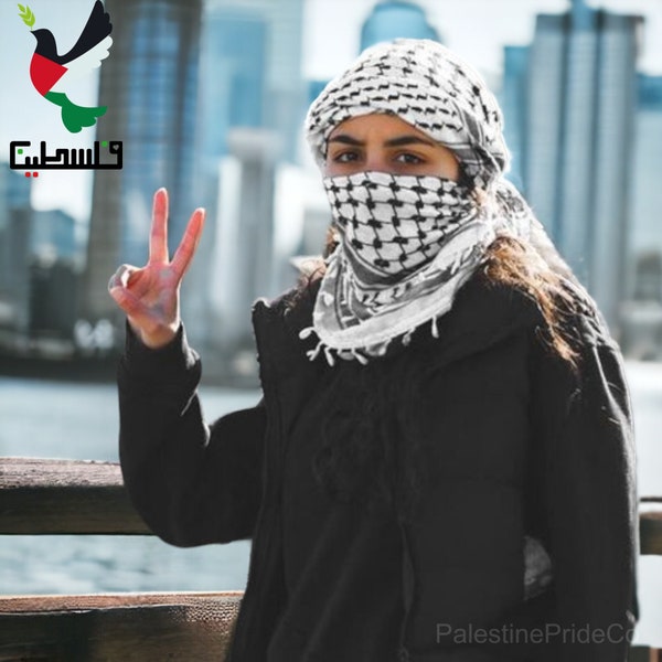 Palestijnse Keffiyeh sjaal - traditionele Shamagh Hatta Arabische stijl, Houndstooth Arafat Hatta, unisex katoenen brede sjaal voor mannen en vrouwen