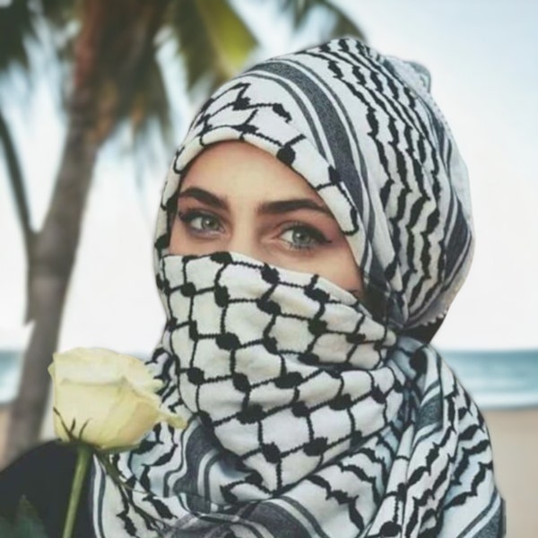 Palestina Keffiyeh sjaal - traditionele katoenen Shemagh met kwastjes Arafat Hatta Arabische stijl hoofddoek, perfecte islamitische cadeau voor mannen en vrouwen