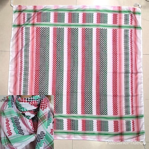 Palästina Keffiyeh Schal Traditioneller Baumwolle Shemagh mit Quasten Arafat Hatta Kopftuch im arabischen Stil, perfektes islamisches Geschenk für Männer und Frauen Palestine Style