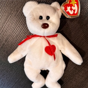 Extremely Rare Collectible 1993/1994 Ty Beanie Baby Valentino Bear with Errors PVC Pellets