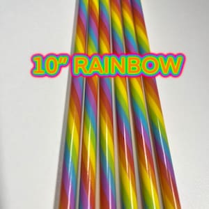 10&quot; Rainbow Reusable Plastic Straw