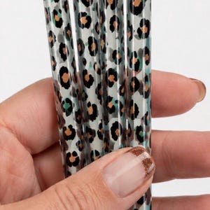 11 "Leopard Wiederverwendbare Plastikstrohhalm