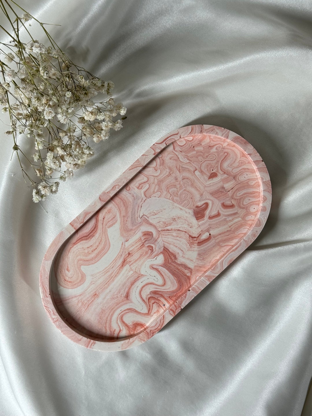 Handmade Oval Tray | Marbled Aesthetic Home Decor - Etsy