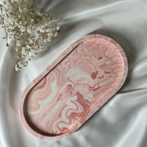 Oval Tray | Handmade | Aesthetic Tray | Jewelry Tray | Vanity Tray | Trinket Dish