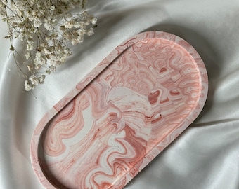 Handmade Oval Tray | Marbled Aesthetic Home Decor