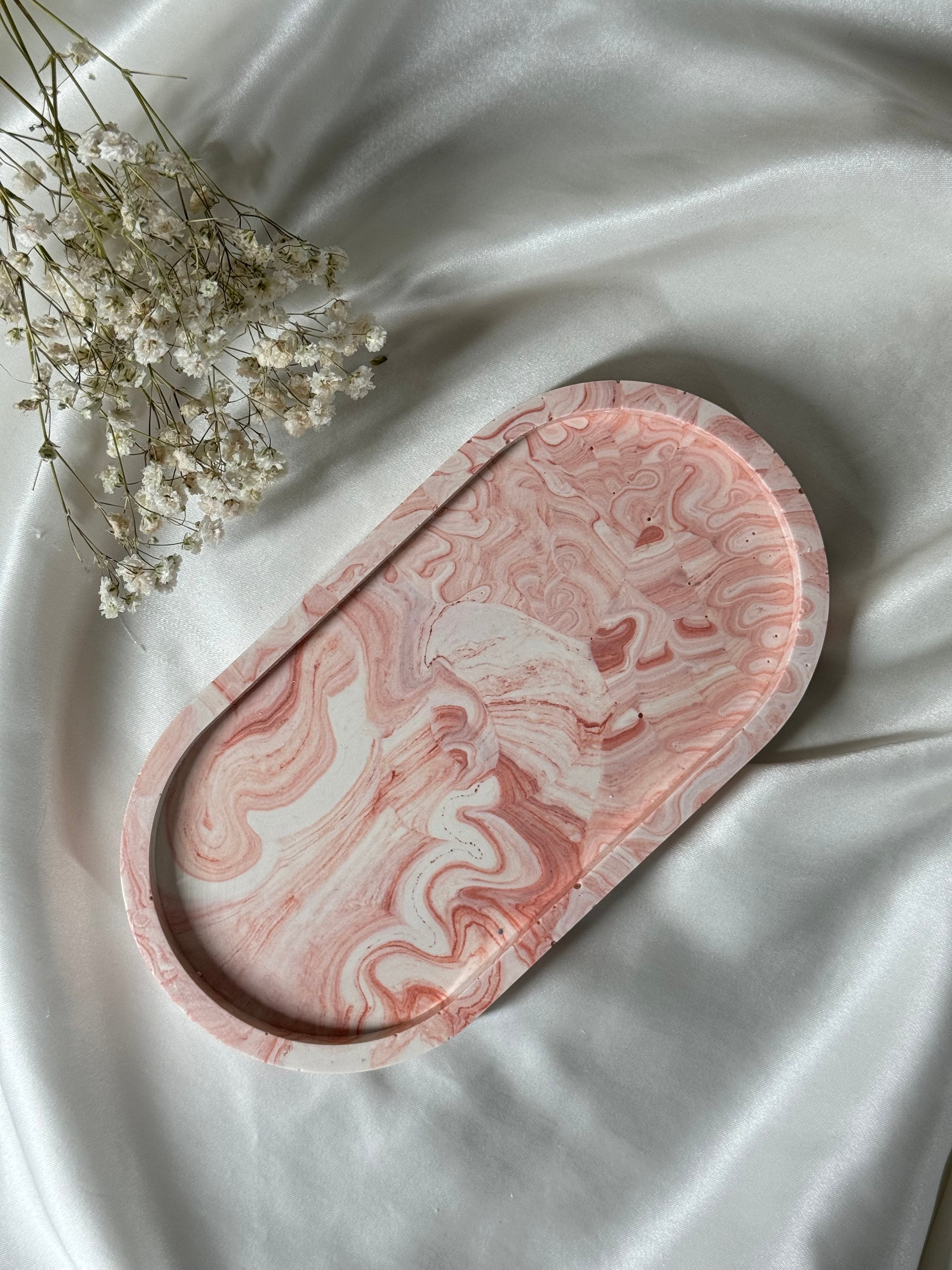 Handmade Oval Tray | Marbled Aesthetic Home Decor - Etsy