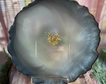 Geode Resin Display Tray - Silver & Gold