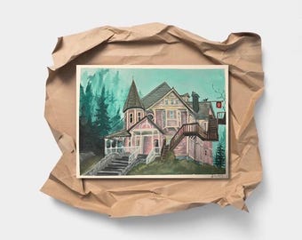 Coraline Art Print -the pink palace gouache art print