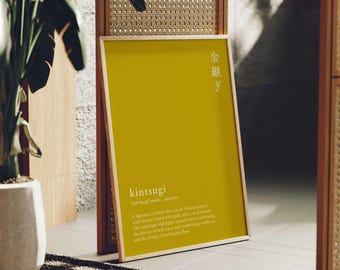 Kintsugi Definition ART PRINT druckbare Kunst: Japanische goldene Reparatur-Keramik (Digitaler Download)