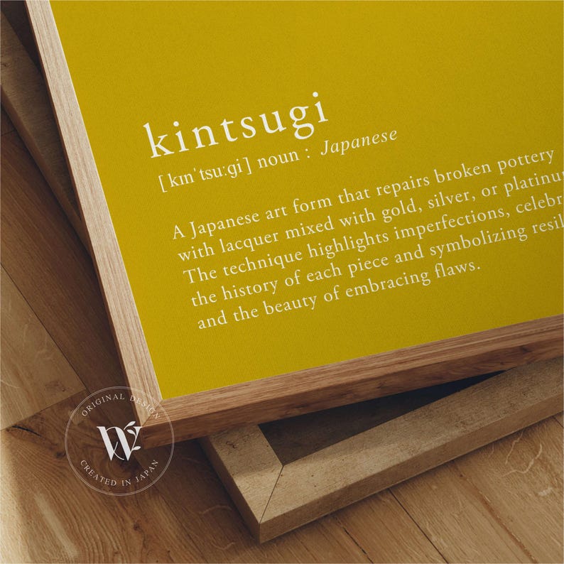 Kintsugi Definition Printable Wall Art: Japanese Golden Repair Pottery ...