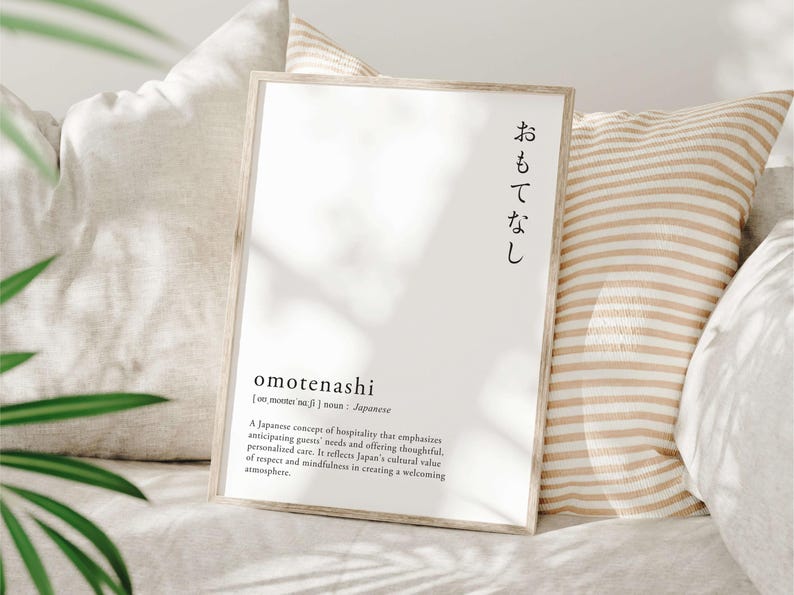 Omotenashi Japanese Language Word Definition Minimalist Printable Wall ...