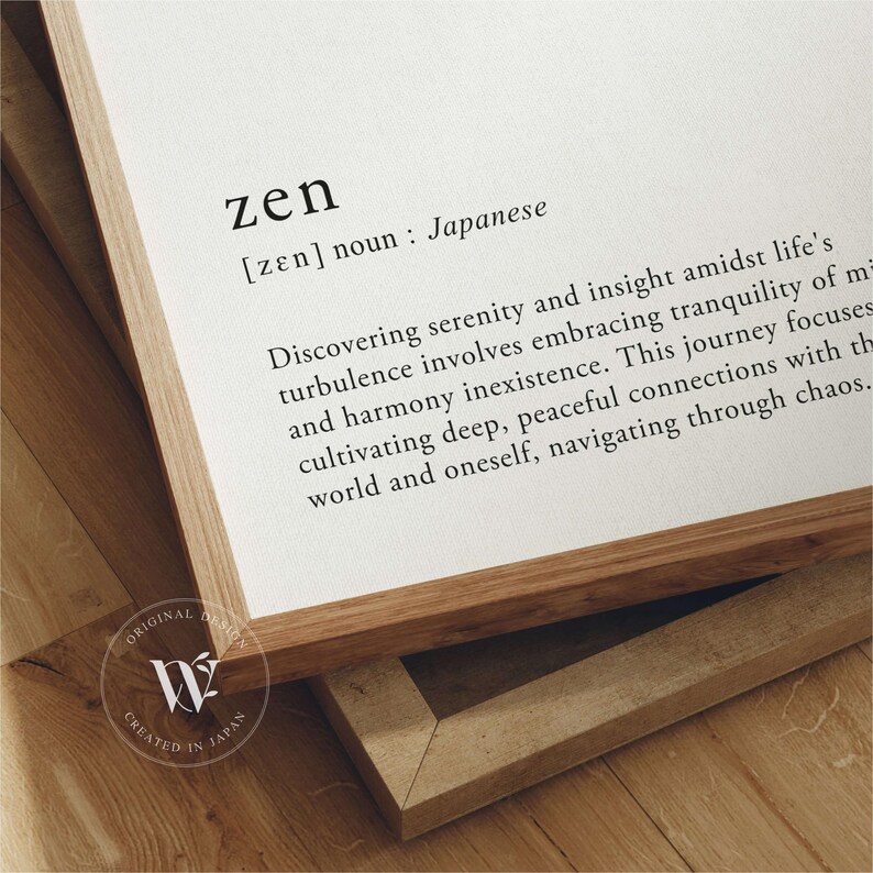 Zen Definition Print, Japanese Wall Art, Japandi Decor (digital ...