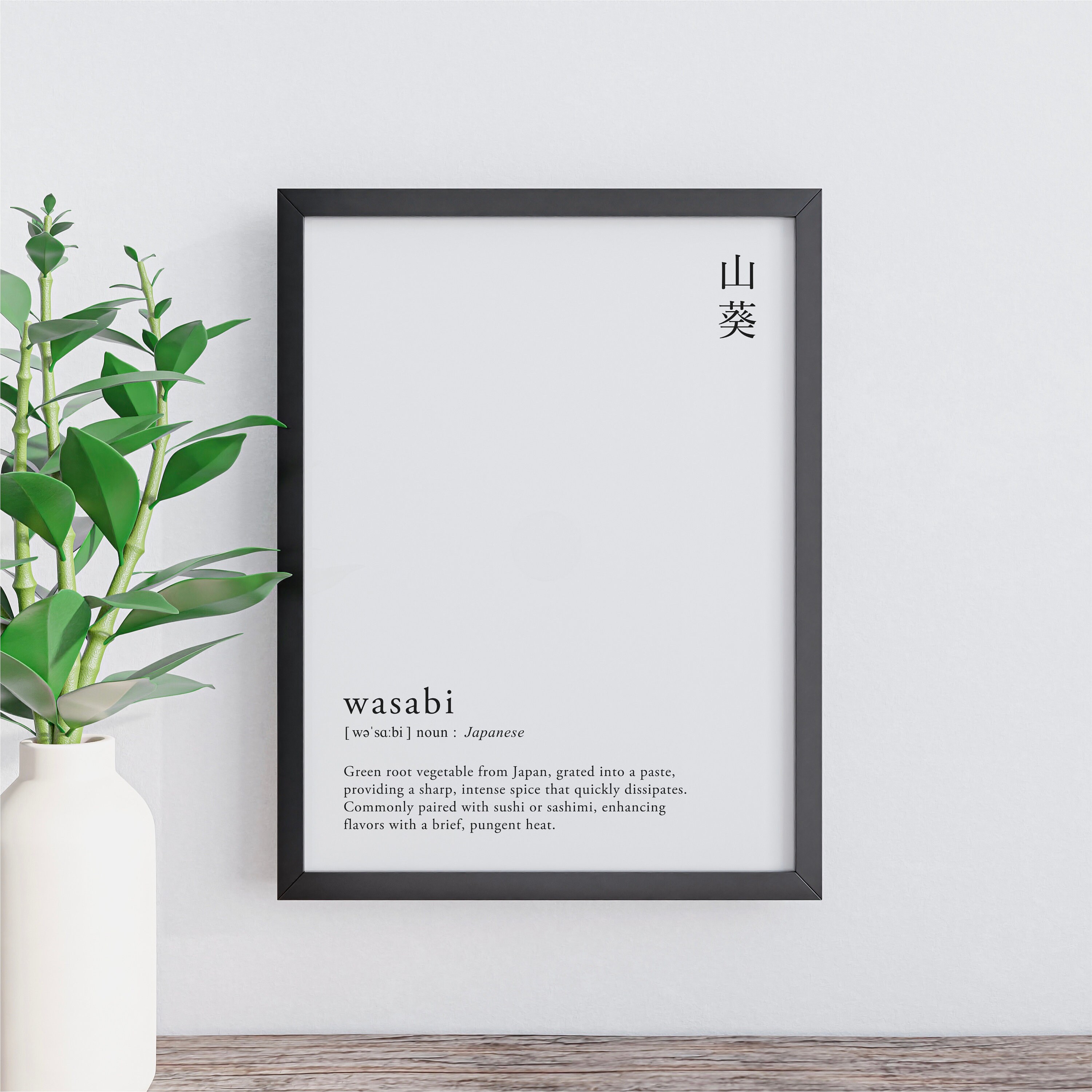 Wasabi Definition Print Poster Japanese Cuisine, Dictionary Print