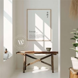 White Minimal Kintsugi Definition Digital Printable Wall Art: Japanese Language Poster image 7