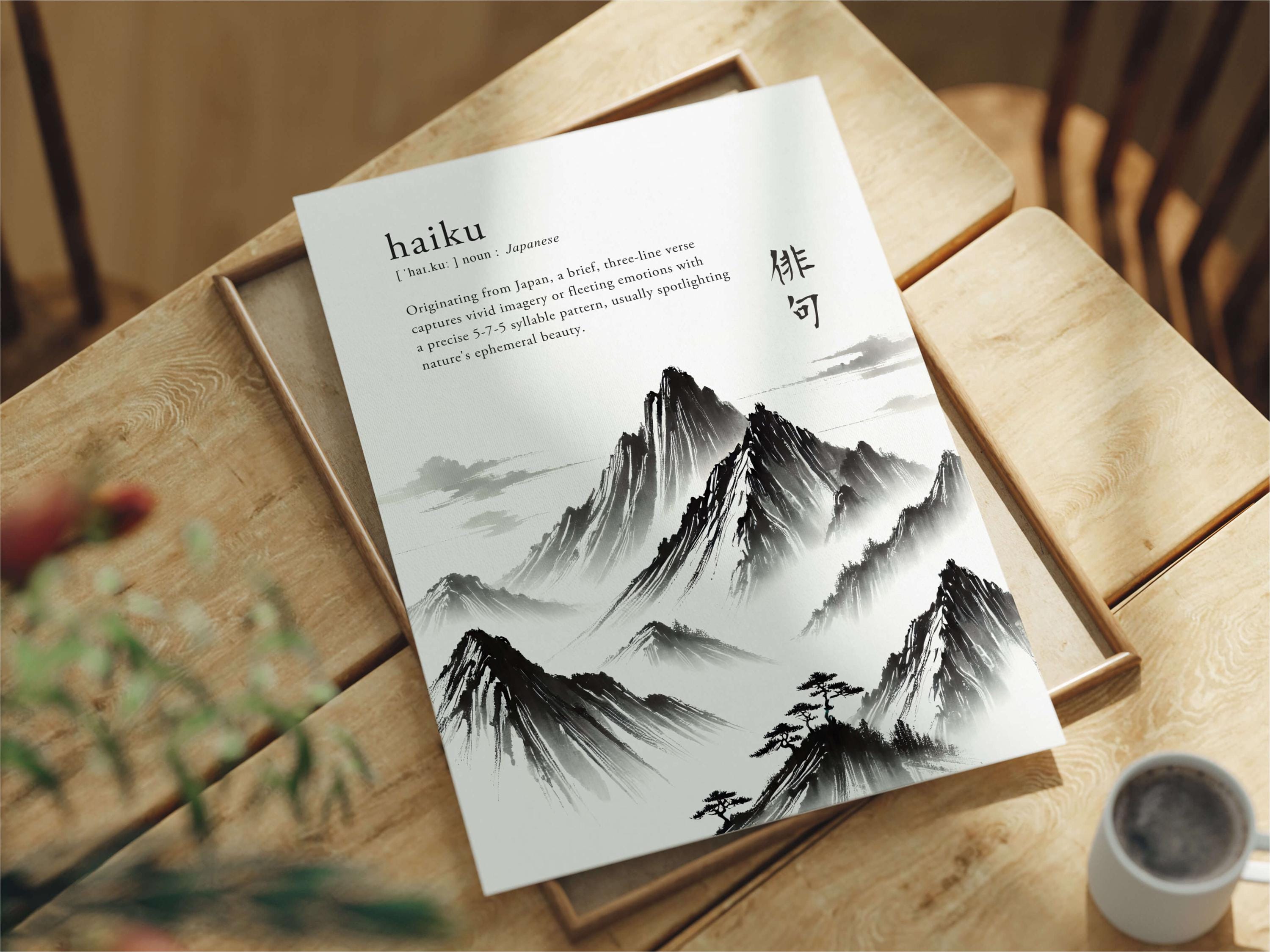 Haiku Definition Print: Japanese Poem, Minimalist Wall Art