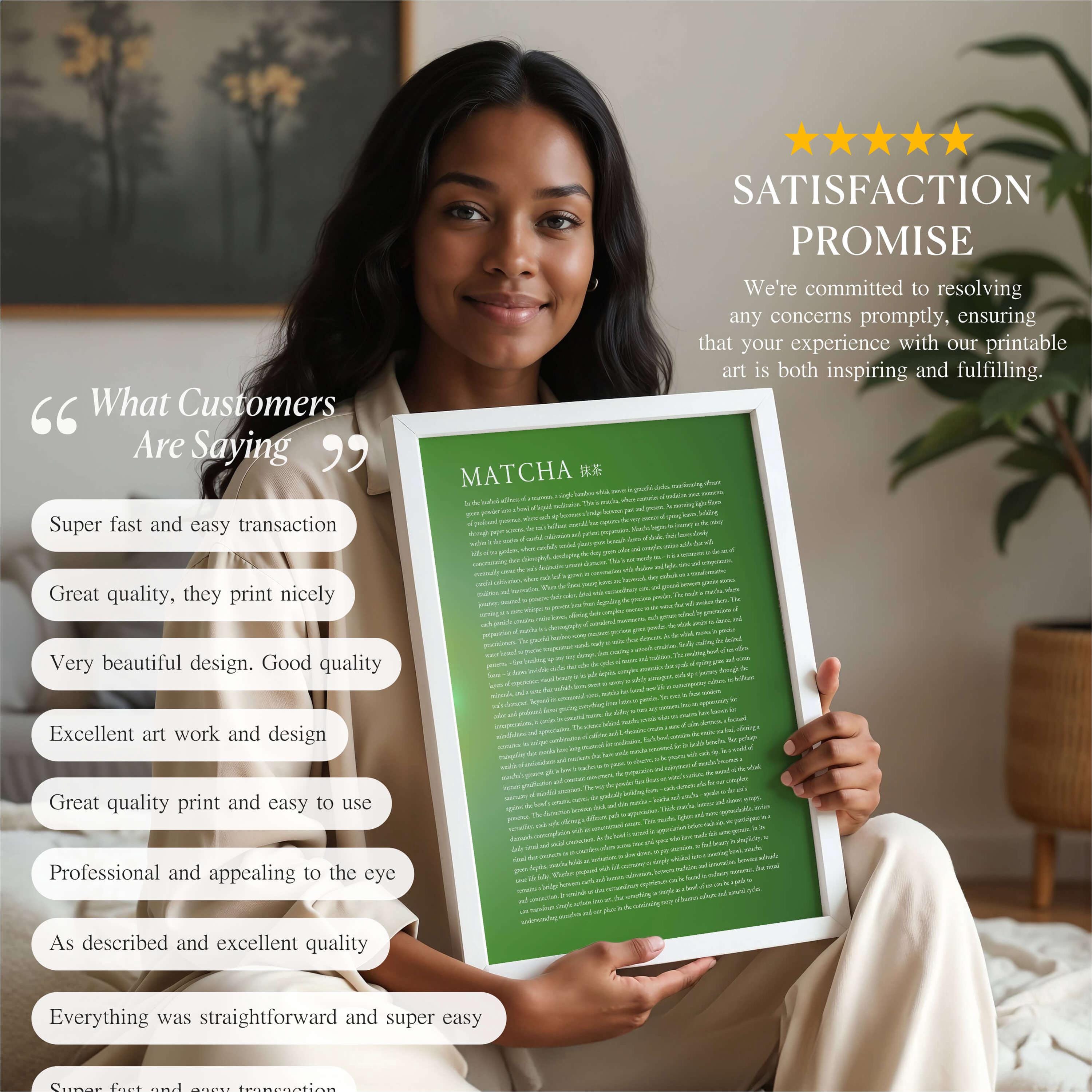 Matcha Long Definition Digital Printable Wall Art: Japanese