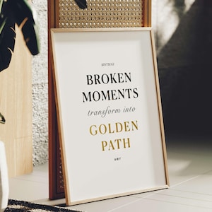Digitale afdrukbare muurkunst Kintsugi Golden Quote: poster Japanse taal
