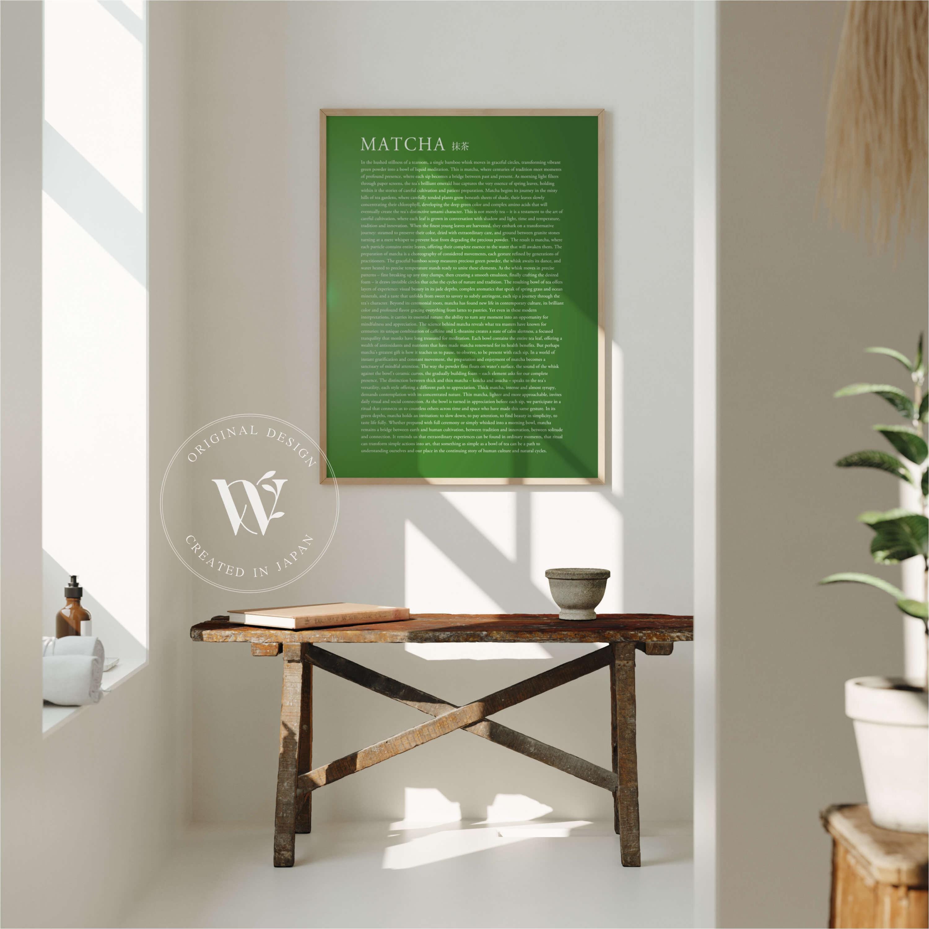 Matcha Long Definition Digital Printable Wall Art: Japanese