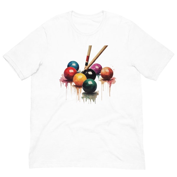 CueCrafted Expression Tee: Billiards-Inspired Graphic Tee for Pool Passionates