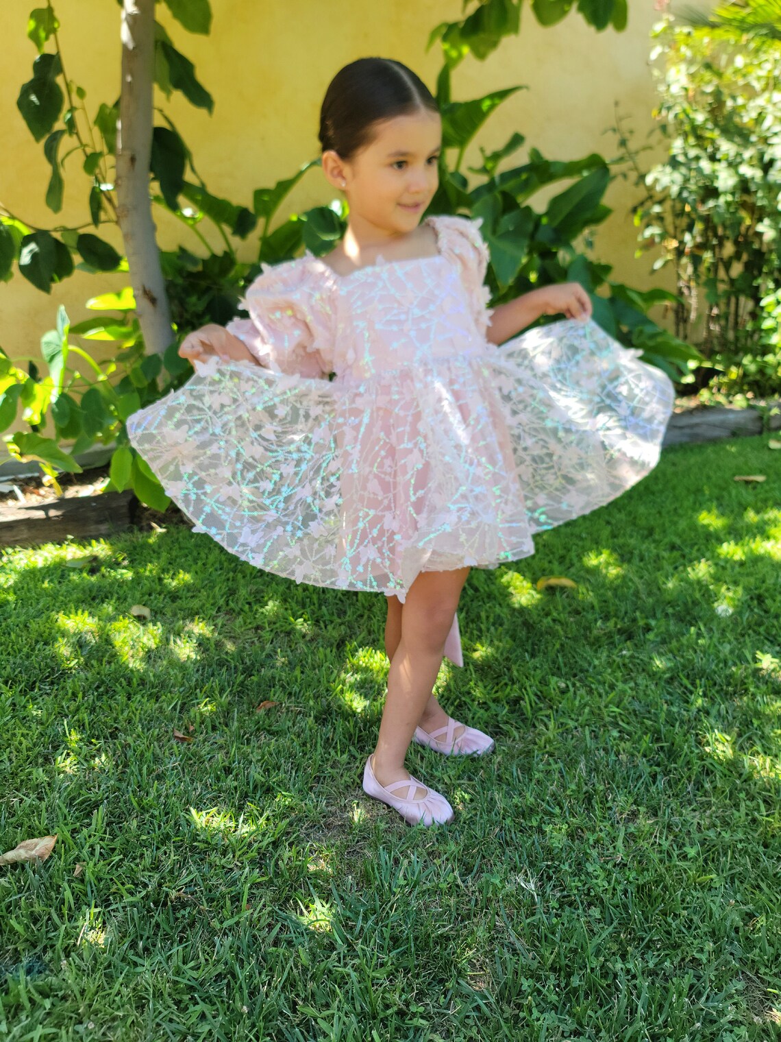 Magnolia Baby Little Girls Pink Princess Ruffle Flutters Dress