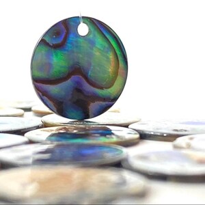 Circle Abalone Mother of Pearl Charm Sku#M850