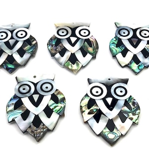 Mother of Pearl Abalone Owl Sku#M505
