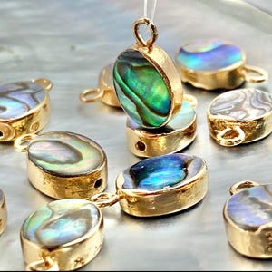 Oval Abalone Mother of Pearl Charm Sku#M748