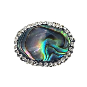 Oval Abalone Mother of Pearl, Cubic Zirconia Sku#M917