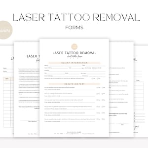 Laser Tattoo Removal Forms Bundle, Tattoo Removal Consultation Forms, Printable Tattoo Removal Forms, Client Intake Form, Consent, Aftercare