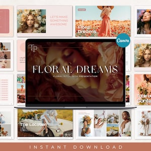 Business Pitch Deck Template, Business Plan Template, Editable Floral Pitch Deck Online Pitch Deck, Printable Pitch Deck, Pitch Deck Canva 2