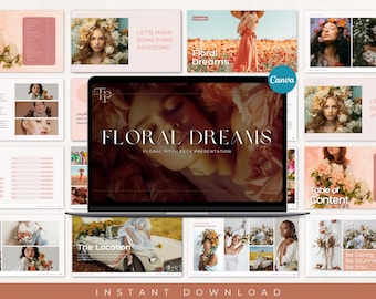 Business Pitch Deck Template, Business Plan Template, Editable Floral Pitch Deck Online Pitch Deck, Printable Pitch Deck, Pitch Deck Canva 2