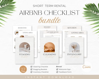 Airbnb Cleaning Checklist Template, Cleaning Schedule, Vacation Rental Housekeeping Checklist, Airbnb Cleaning List, Housekeeping, Canva