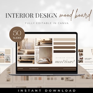 Plantilla de Canva para tablero de ideas de diseño de interiores, tablero de ideas de diseño de interiores, tablero de conceptos, plantilla de diseño de interiores, plantilla de renovación
