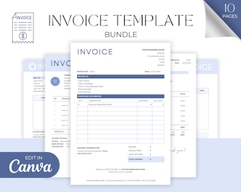 Invoice Template Editable, Small Business Custom Order Form Printable, Invoice Form, Modern Invoice, Instant Download, Services Invoice