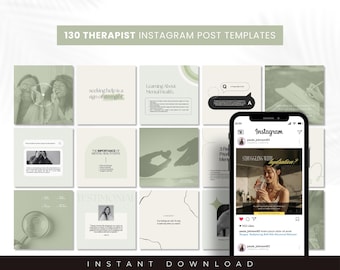 Therapist Instagram Templates, Psychologist Social Media, Mental Health Templates, Counseling, Counselor, Therapist Instagram Posts, Canva