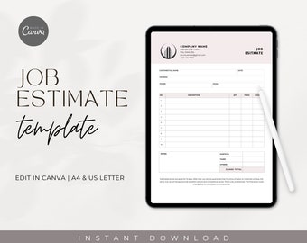Plantilla de estimación de trabajo, formulario de oferta de construcción, formulario de cotización de constructor, formulario de propuesta de construcción, estimación de trabajo moderno y profesional