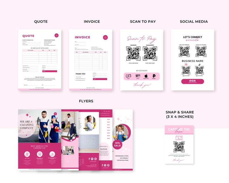 Komplettpaket für Reinigungsunternehmen, Reinigungsformulare, Logo, Servicevertrag, Flyer für Reinigungsunternehmen, Visitenkarten für Reinigungsunternehmen, Social-Media-Kanäle für Reinigungsunternehmen Bild 7