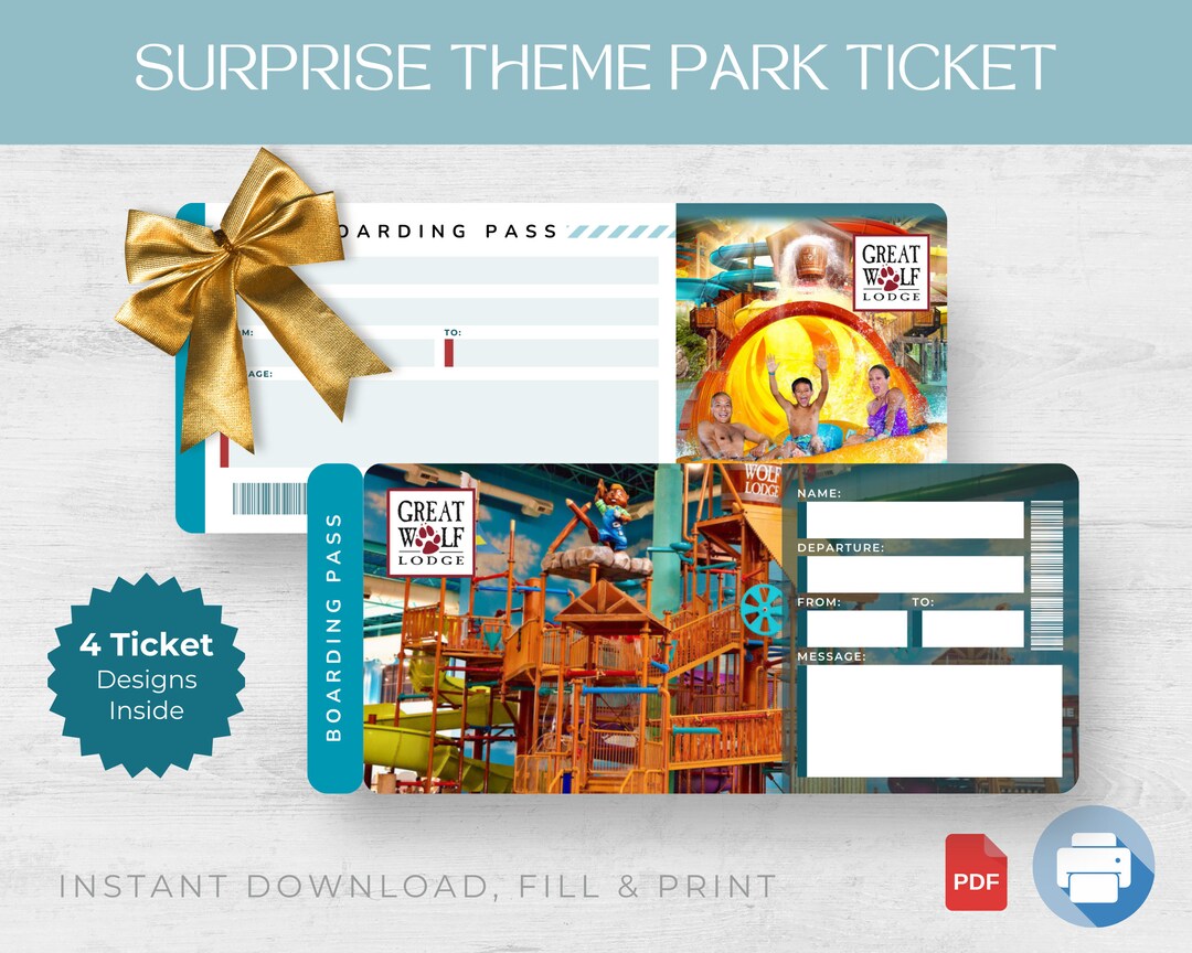 Digital Great Wolf Lodge Surprise Trip Gift Ticket, Amusement Park ...