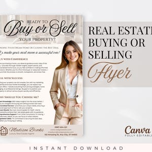 Folleto de compra o venta de bienes raíces, paquete de folletos de bienes raíces, marketing de bienes raíces, folletos de anuncios editables, folletos de venta y jornada de puertas abiertas