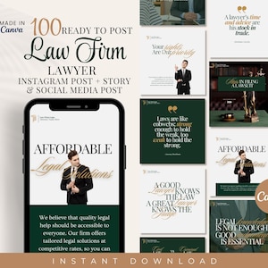 Law Firm Lawyer IG Post Template, Law Firm Social Media Templates, Attorney Instagram Post, Law Practice Marketing Branding Post, Canva