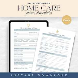12 CANVA Home Care Business Templates Bundle, Professional Agency Forms, Caregiving Daily Operations, Non-Medical, Printable Forms Template