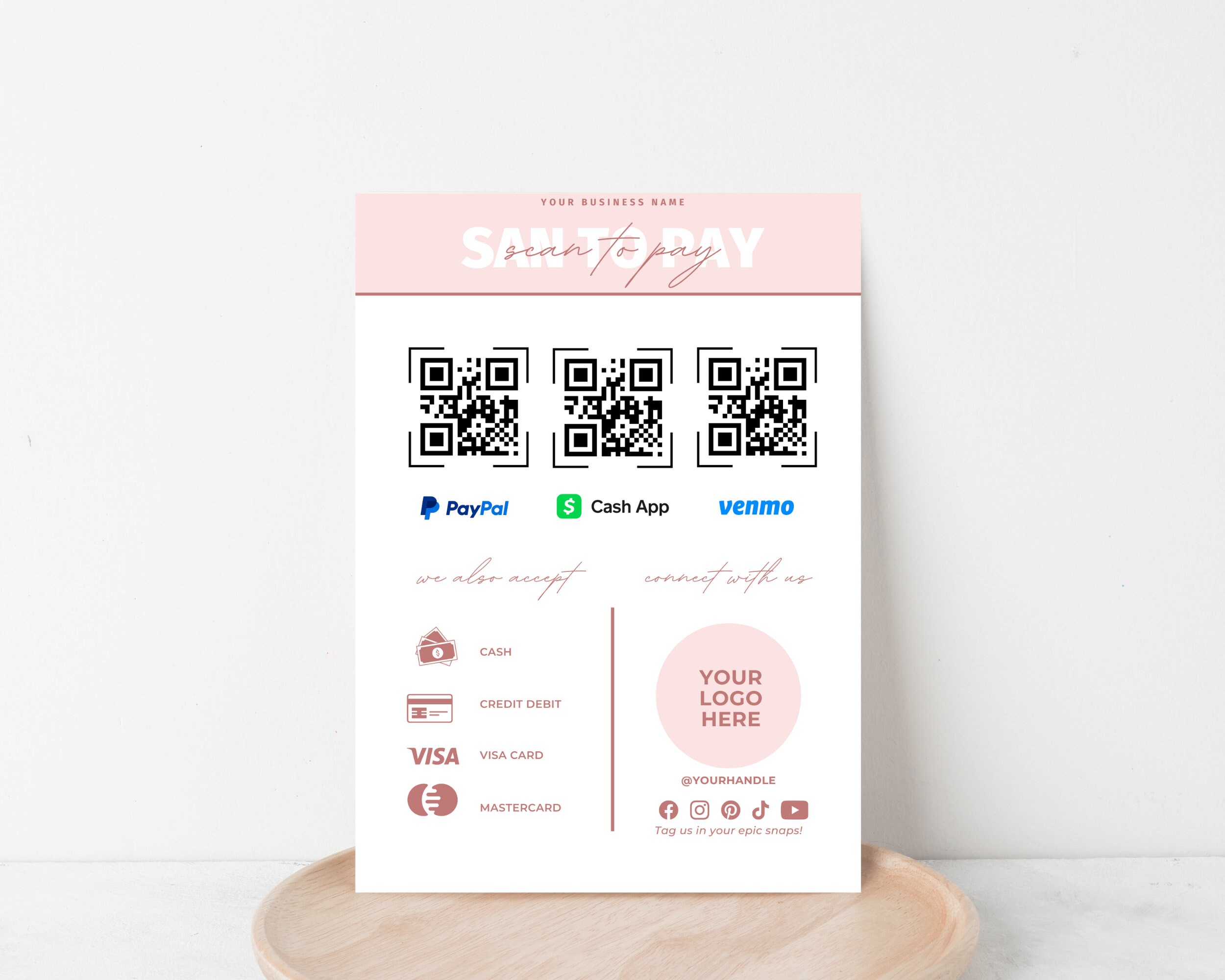 Scan to Pay Template, Social Media Template, QR Code Sign for Small ...
