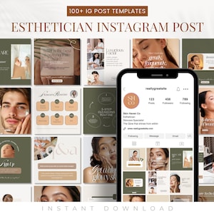 Skincare Instagram Templates | Esthetician Instagram Template | Medspa Templates | Skincare Social Media Posts | Canva | Acne, Skincare Post