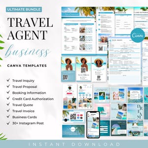Pacote de formulários para agentes de viagens, formulário de admissão de clientes de viagens, formulário de informações para viajantes, formulário de cartão de crédito, fatura de viagem, formulário de modelo de lata de viagem
