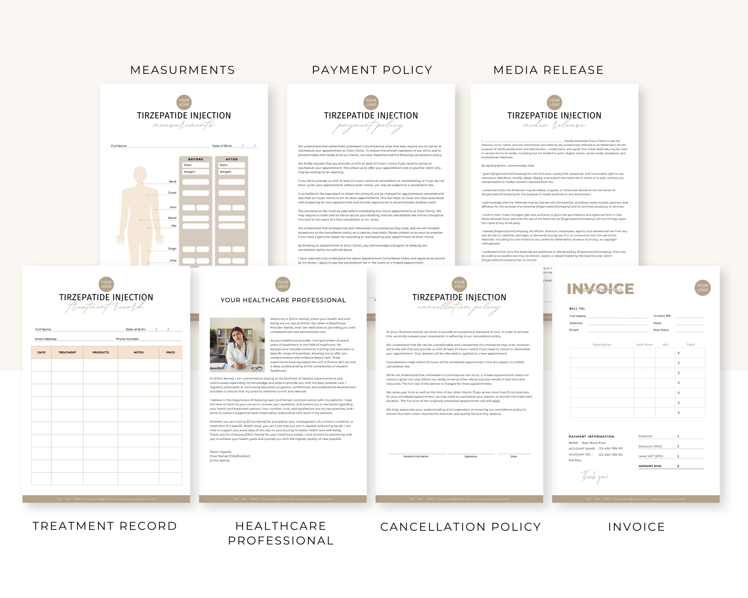 Tirzepatide Weight Loss Injection Consent Forms Bundle, Compounded ...