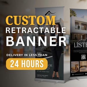 Custom Real Estate Retractable Banner Template, Editable Roll-Up Banner Design, Digital File Only for Realtors & Open Houses