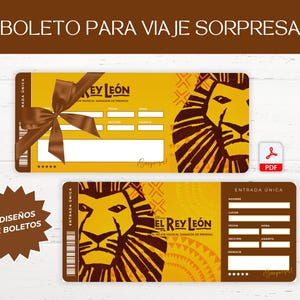 SPANISH - Druckbare Lion King Broadway Überraschungskarte, Lion King Musical Collectible Theaterkarte, Souvenir für den Eintritt ins Musicaltheater