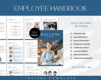Employee Handbook, New Hire Welcome Packet, HR Employee Onboarding Templates, New Hire Handbook 2024, Employee Welcome Package, HR Manual