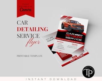 Car Detailing Service Flyer Template, Auto Detailing Car Detailing Flyer, Auto Automotive Services, Canva Business Flyer, Social Media Flyer