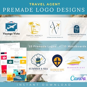 Travel Agent Logo Template, Travel Agent Branding, Customizable Travel Logos, Travel Agency Logo, Editable Travel Logo Business Travel Agent